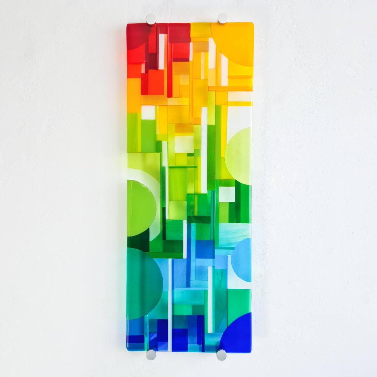 Spectrum Fused glass wall art Glass Art by Linda