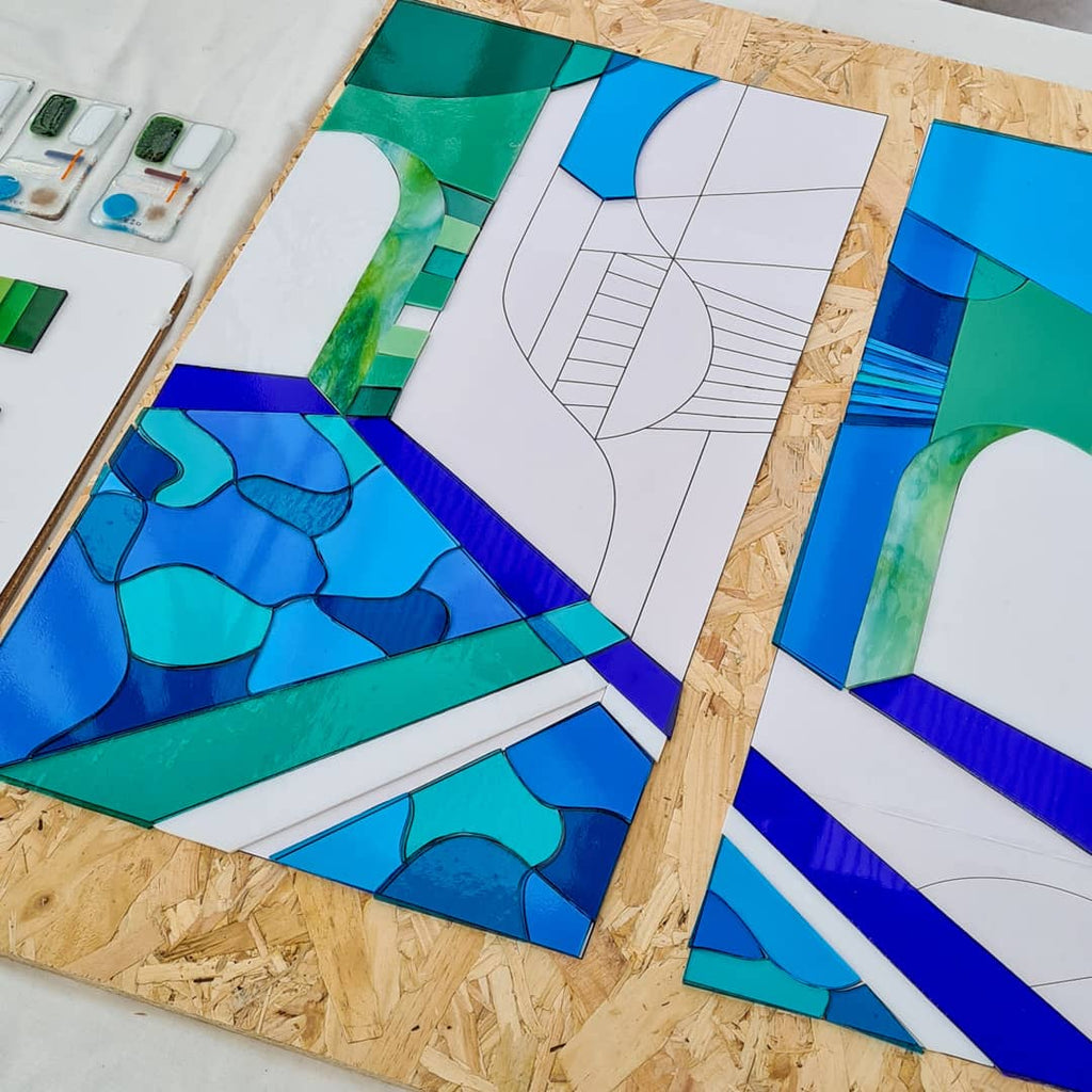 Creating water in fused glass